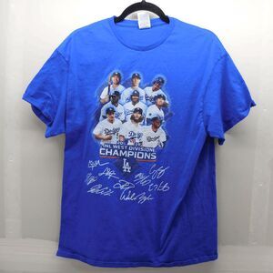 LA Dodgers 2019 NL West Division Signatures Edition Player Picture Mens L Shirt